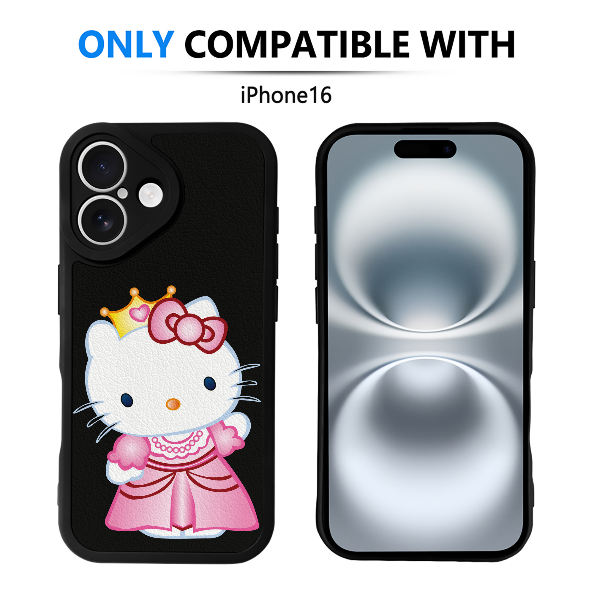 （画像用） Hello Kitty ハローキティ 【iPhone 16シリーズ対応】シリコンスマホケース（レザー調） 材質：シリコン